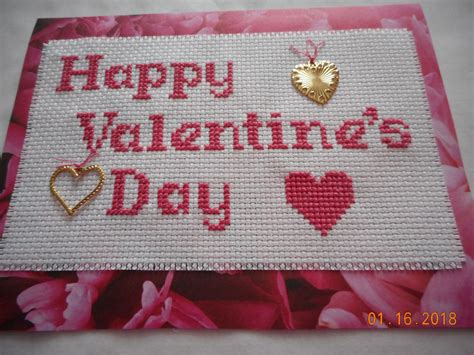 valentine s day card cross stitch card happy valentine s day with