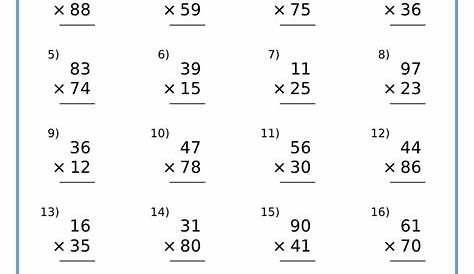 Multidigit Multiplication Worksheet