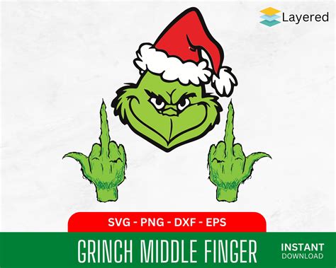 Grinch Middle Finger Svg Grinch Face Grinch Finger Svg Etsy