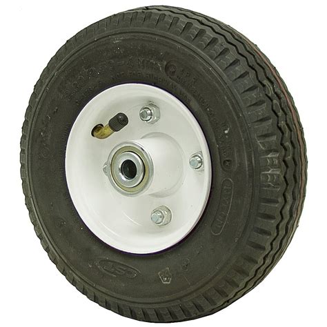 280250 4 Wheel Tire Assembly White Rim Pneumatic Wheels Wheels