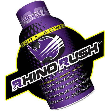 Energy is now available with a new taste and the addition of maca, a south american root. Rhino Rush Energy Shot