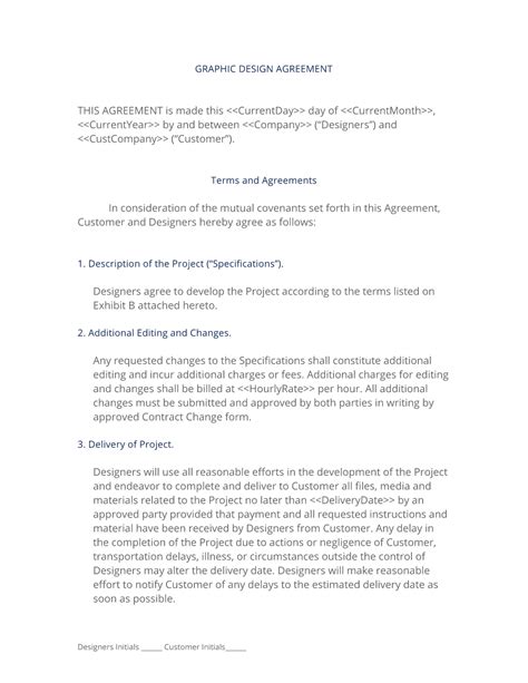 Graphic Design Contract Downloadable Template