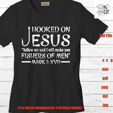 Hooked On Jesus Svg Fishing Svg Christian Svg Eps Png Digital Etsy Canada