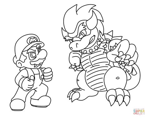 Mario Vs Bowser Coloring Page Free Printable Coloring Pages