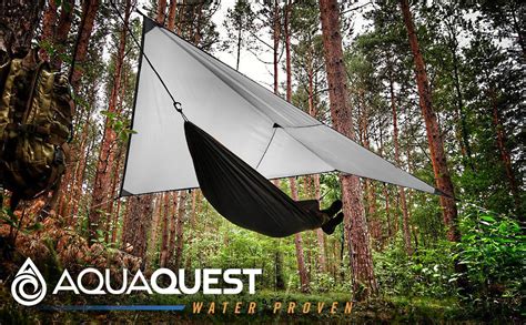 Aqua Quest Guide Tarp 100 Waterproof Ultralight Ripstop Silnylon Backpacking Rain Fly 10x7