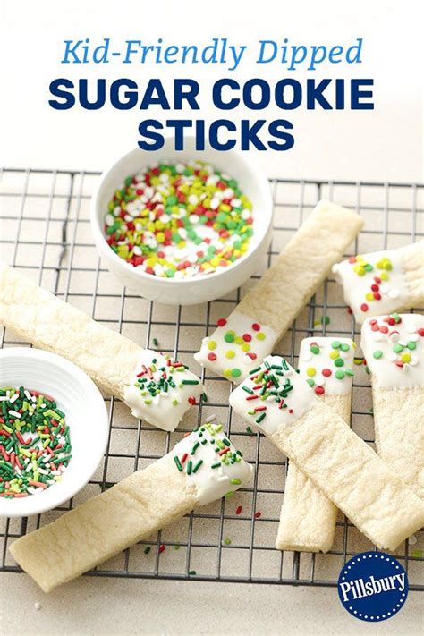 Soft, chewy sugar cookies that tastes just like pillsbury. Easy Dipped Sugar Cookie Sticks | Recipe (With images ...