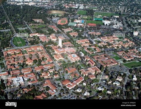 Aerial View Above Stanford University Campus Palo Alto California