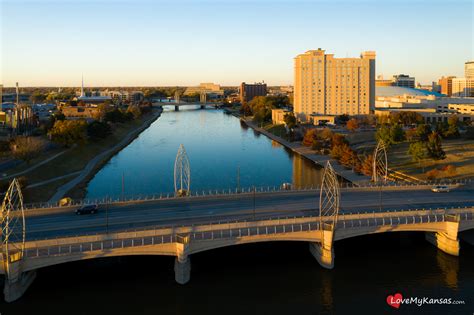 Arkansas River Through Downtown Wichita Kansas — 34th State Media Llc