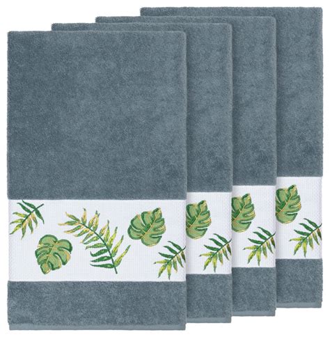 Design your everyday with tropical hand & bath towels you'll love. Zoe 4 Piece Embellished Bath Towel Set - Tropical - Bath ...