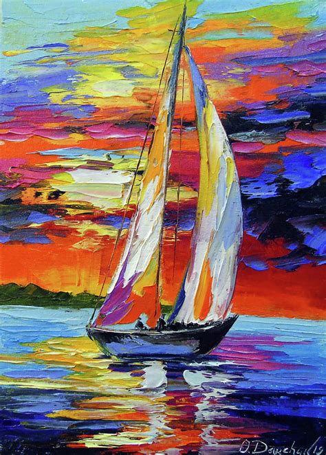 Fair Wind For Sailboat Painting By Olha Darchuk Fine Art America