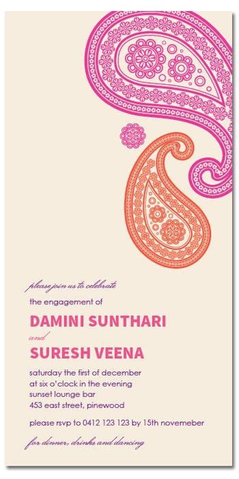Tamil wedding invitations showcase their simplicity and traditional feel. Bollywood Lace Engagement Invitations - Invitations ...