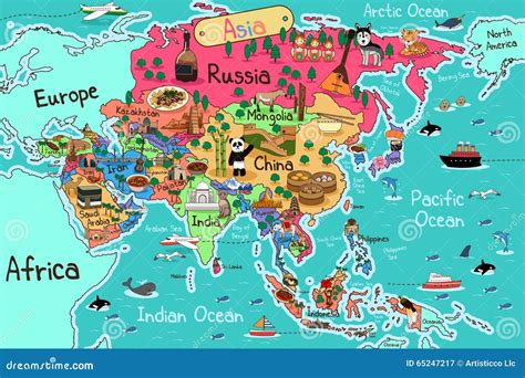 Asia Map Stock Vector Illustration Of Infography Country 65247217