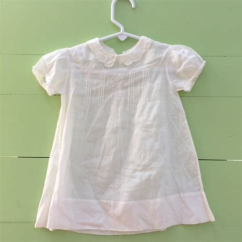 Vintage 1950s White Baby Girl Dress With Slip Size 9 To 12 Months