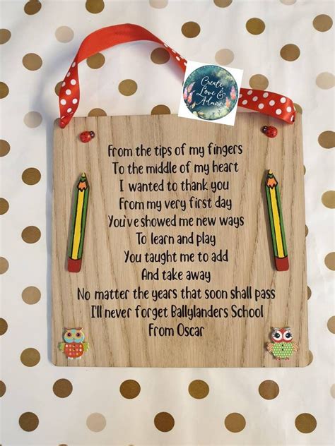 Personalised Leaving Nursery T Thank You Nursery Teacher Poem T Preschool Nursery Staff