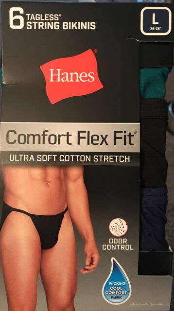 mens hanes 6 pack string bikini comfort flex fit underwear size large for sale online ebay