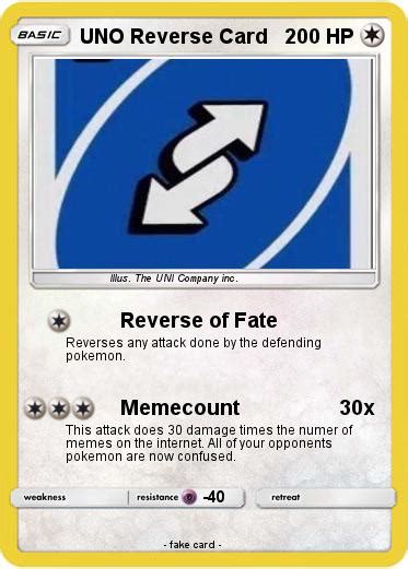 Pokémon Uno Reverse Card 5 5 Reverse Of Fate My Pokemon Card