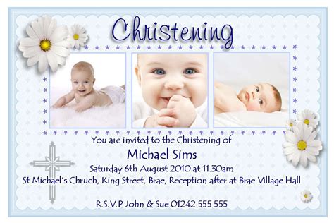 Invitation Card Template For Christening • Business Template Ideas