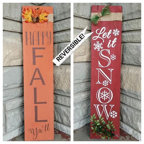 Holiday Reversible Porch Sign Hand Painted Wood Sign Fall Etsy Fall
