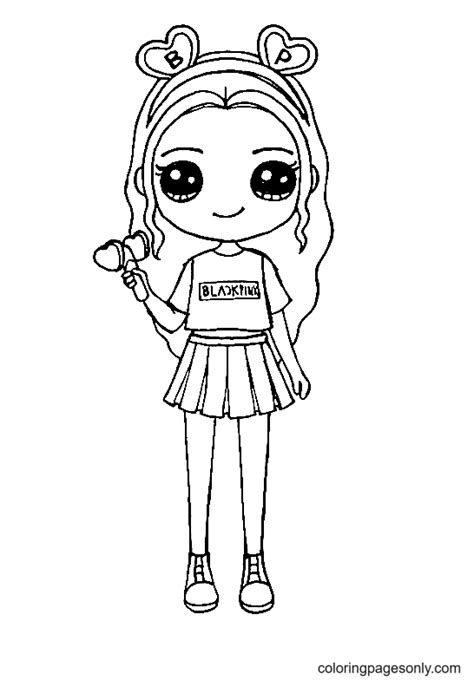 Blackpink Fan Cute Girl Coloring Page Free Printable Coloring Pages