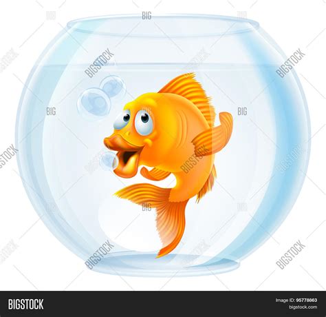 Cartoon Goldfish Bowl Vector And Photo Free Trial Bigstock