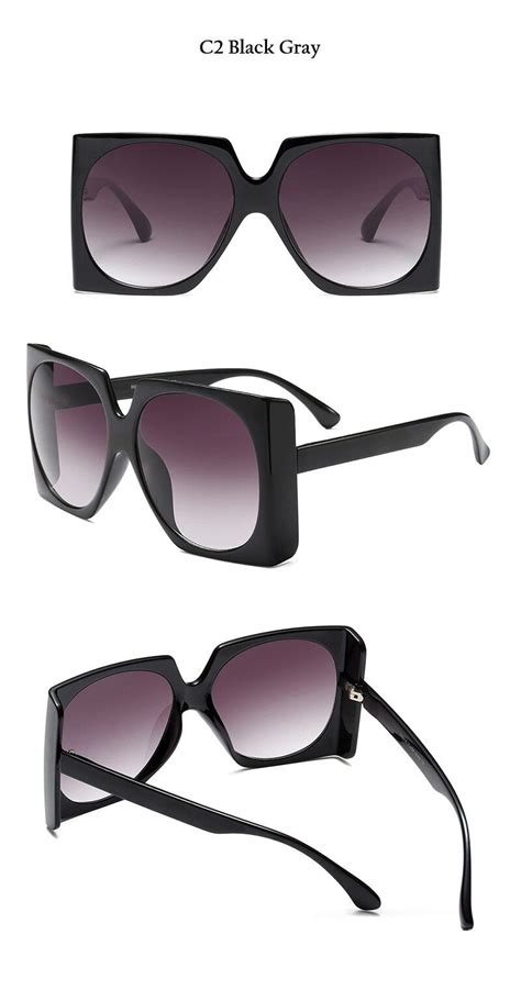hbk square sunglasses oversized big frame vintage women brand designer luxury 2018 new fashion