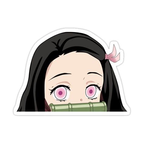 Nezuko Kamado Peeker Demon Slayer Sticker By Raven Cw In 2021 Anime
