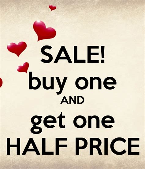 Sale Buy One And Get One Half Price Poster Shared Spa Ce Keep Calm
