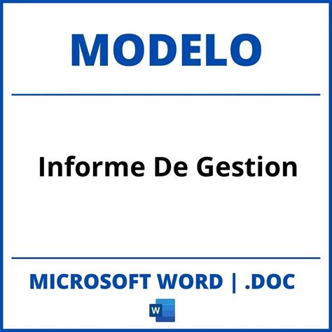 Modelo De Informe De Gestion En Word