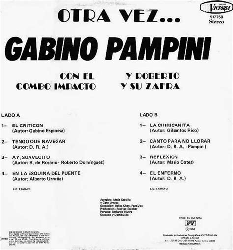 Fabianita S Musik 1978 Gabino Pampini Con El Combo Impacto Otra Vez
