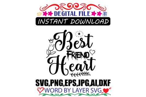 Best Friend Heart Svg Gráfico Por Mdaminul17476 · Creative Fabrica
