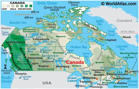 Canada Capital Cities Map