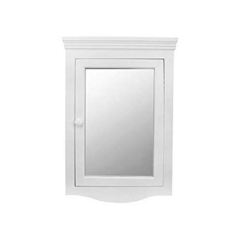 Corner Medicine Cabinet White Hardwood Wall Mount Recessed Mirror Easy
