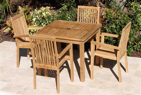 The tables rise smoothly without requiring unlocking or. 36in Square Table & 4 Hampton Armchair Teak Set - Oceanic ...