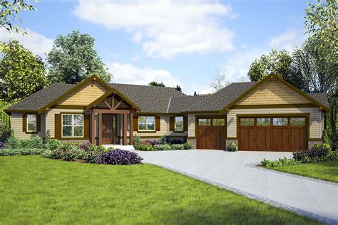Plan 69749am One Story Craftsman House Plan With 3 Car Garage In 2020