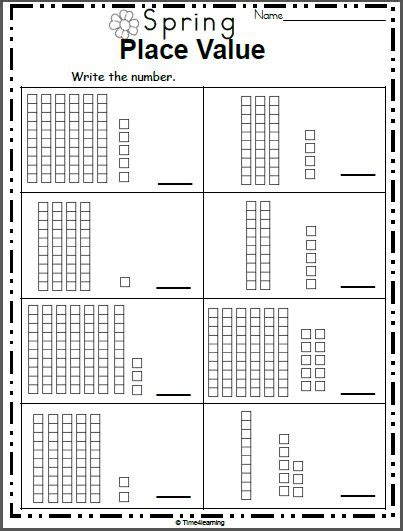 Base Ten Blocks Worksheets Place Value Worksheets First Grade Math