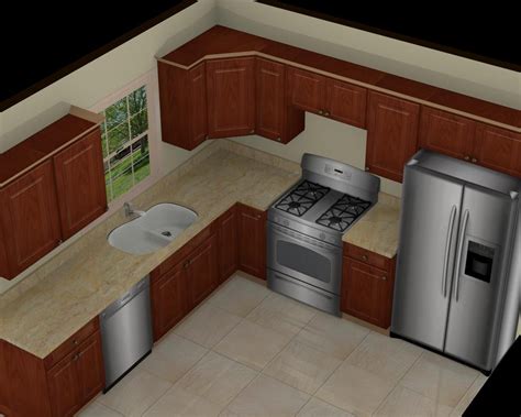 One of the most difficult things to do while choosing a small house is designing the kitchen. Kitchen: Great 10x10 3D Kitchen Design With Brown Cabinet ...