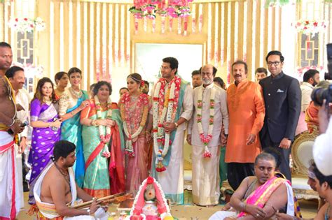 rajnikanth s daughter soundarya marries vishagan in a grand ceremony see pics news18