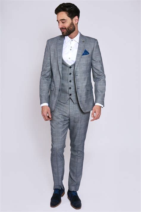 Jerry Grey Check Suit With Single Breasted Waistcoat In 2023 Grey