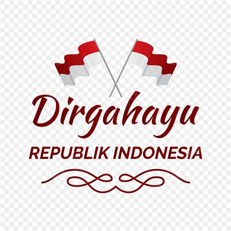 Gambar Desain Elemen Dirgahayu Republik Indonesia Dengan Bendera