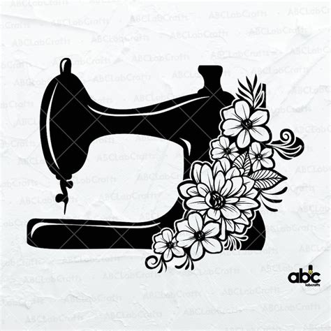 Sewing Machine With Flowers Svg File Floral Sewing Machine Etsy Uk