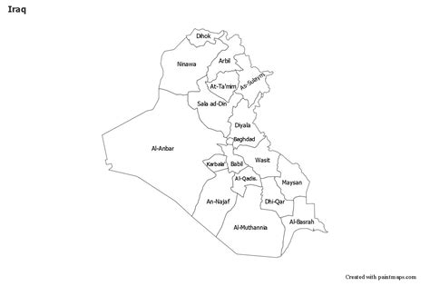 Mapas De Muestra Para Irak Blanco Negro Map Maker County Map Iraq Sample Black And White
