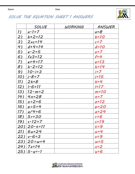 Algebra Ii A Worksheet Answers