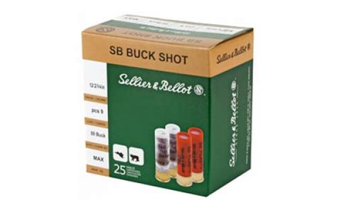 Sellier And Bellot Shotshell 12 Gauge 275 00 Buck 9 Pellets 25