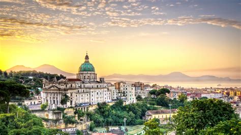 Desktop Wallpaper Naples City Sky Sunset 4k Hd Image Picture