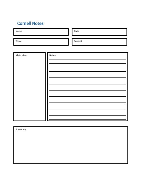 Do you need to send a thank you card to friends and loved ones? 28 Printable Cornell Notes Templates Free - TemplateArchive