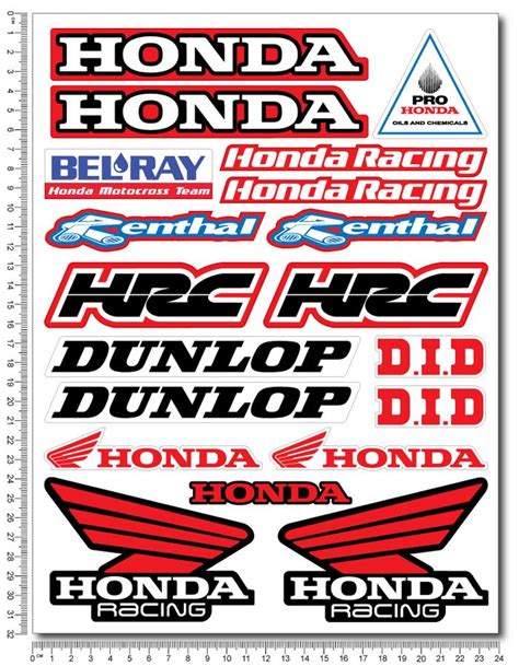 All products from sticker design for motorcycle category are shipped worldwide with no additional fees. Honda Racing universal logo decals kit - Moto-Sticker.com