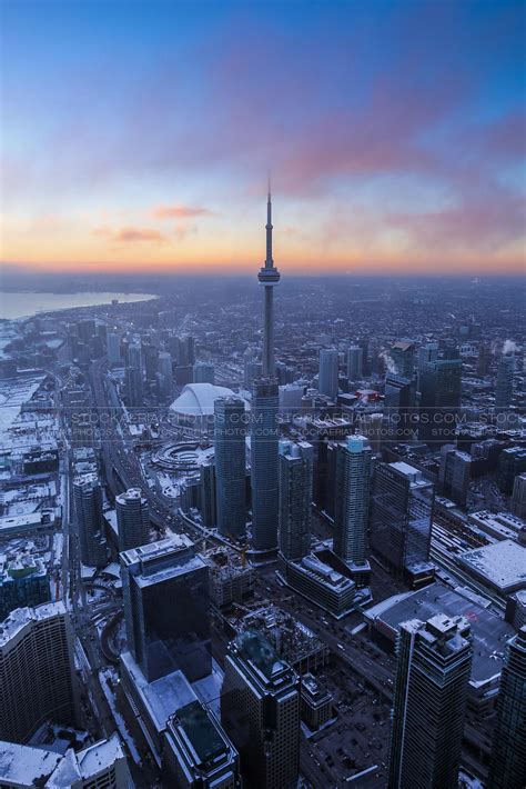 Aerial Photo Toronto Skyline In Winter