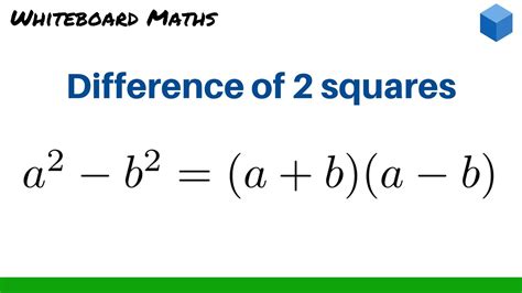 Difference of two squares formula - YouTube