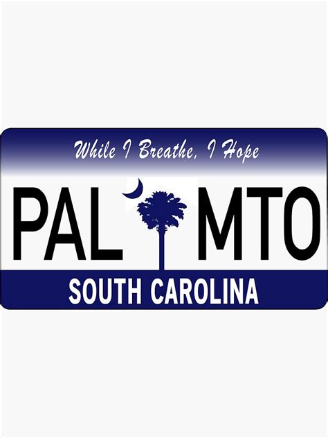 South Carolina License Plate Sticker By Freckleangst Redbubble