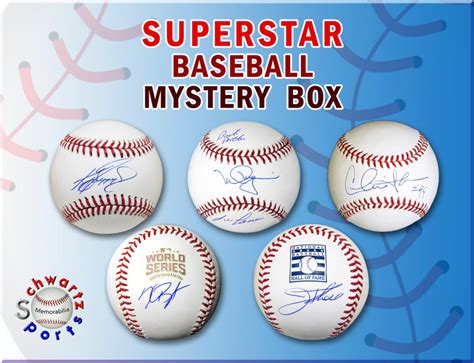 We have baseball mystery boxes that are filled with signed sports collectibles. Schwartz Sports Baseball Superstar Signed Baseball Mystery ...